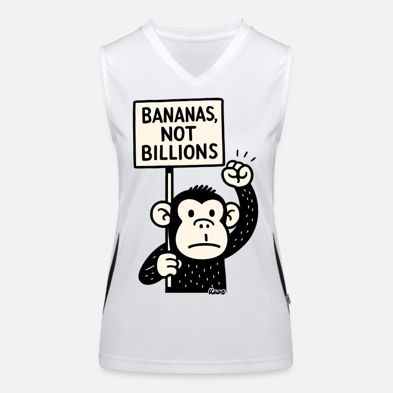 Bananas Not Billions Protest Monkey Women's Functional Contrast Tank Top
