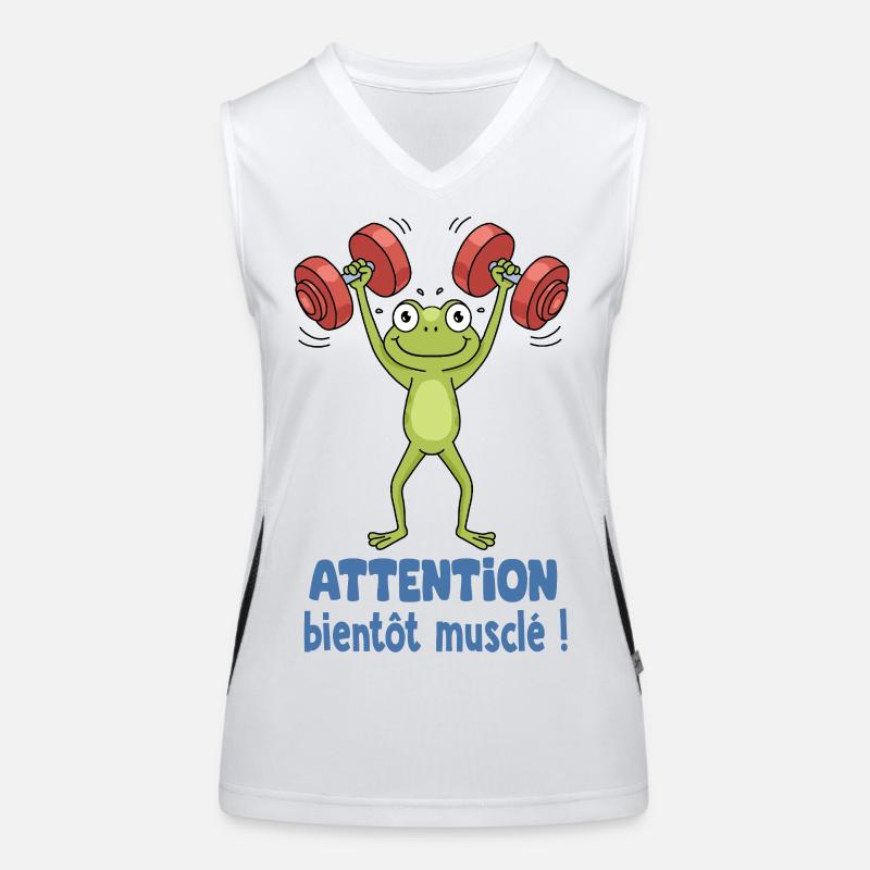 attention bientôt musclé bébé musculation Débardeur respirant contrasté Femme