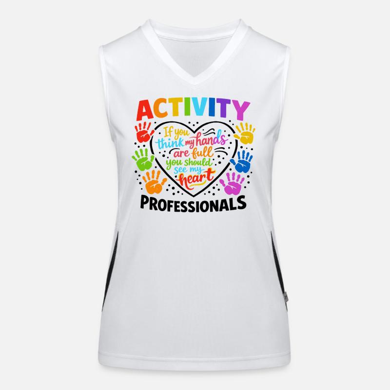 Activity Professionals Herz Bunte Handabdrücke Des Funktionelles Kontrast-Tank Top für Frauen