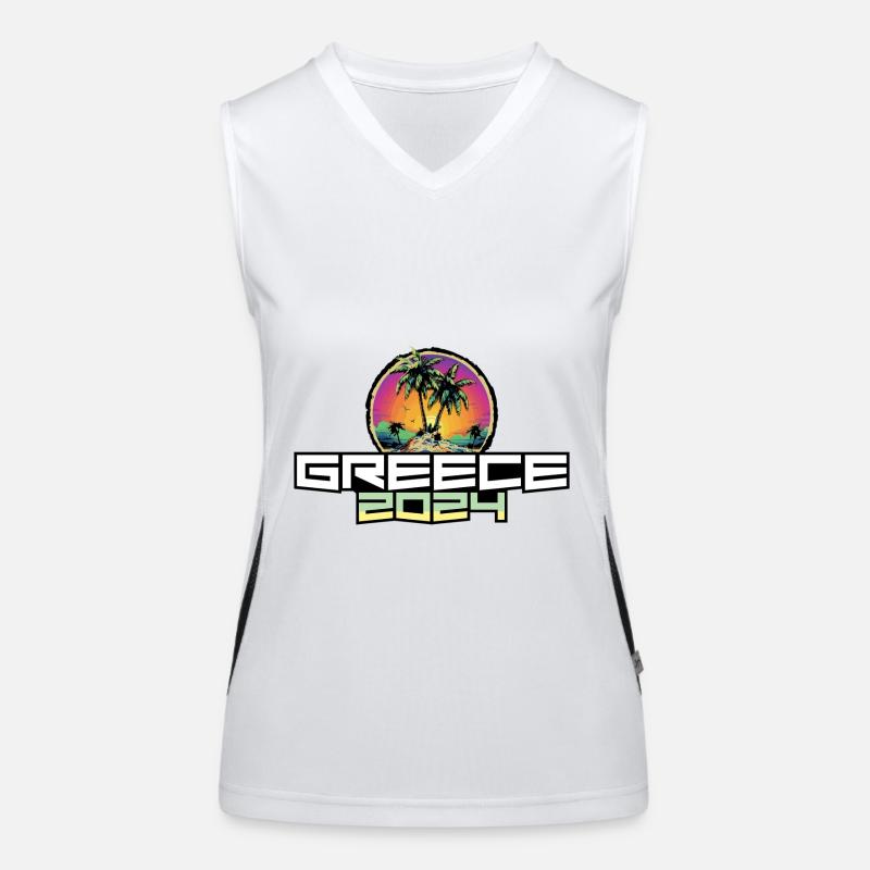 Grèce 2024 Palmiers de vacances Débardeur respirant contrasté Femme