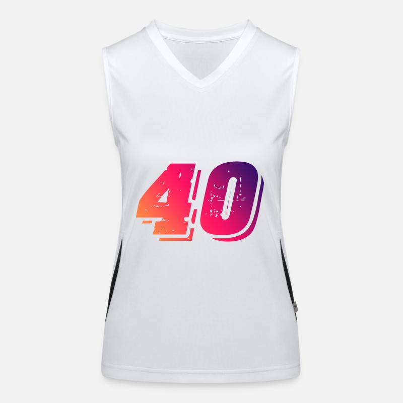 40 Zahl Symbol Funktionelles Kontrast-Tank Top für Frauen