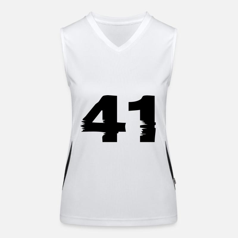 41 Number - Women's Functional Contrast Tank Top - white/black