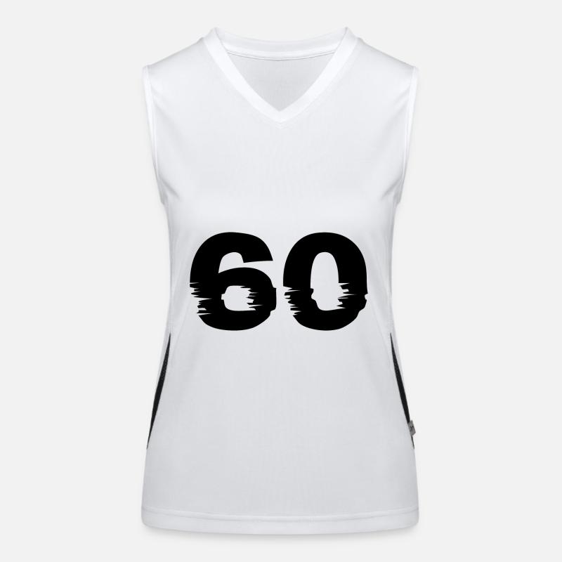 60 Zahl Funktionelles Kontrast-Tank Top für Frauen