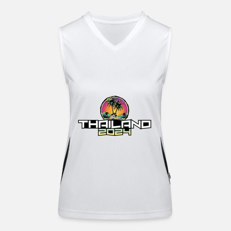 Thailand 2024 Holiday Palm Trees Women's Functional Contrast Tank Top