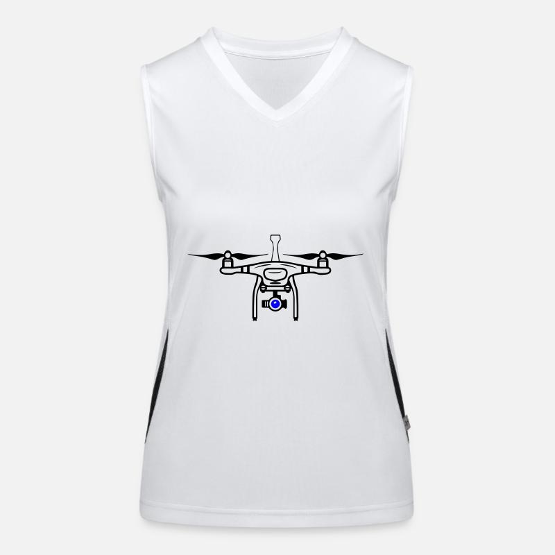 Drone Symbol Silhouette Women's Functional Contrast Tank Top