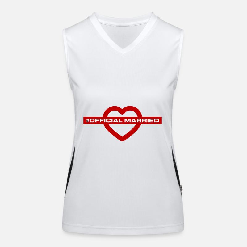 Married Wedding Heart Women's Functional Contrast Tank Top