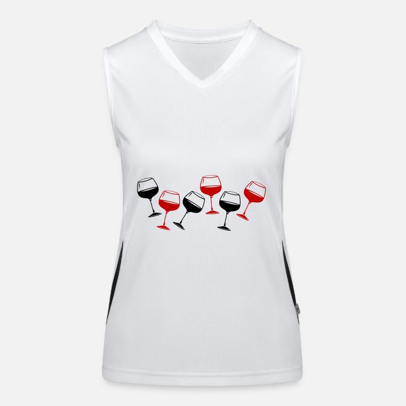 Wine Red Wine Glass Women's Functional Contrast Tank Top