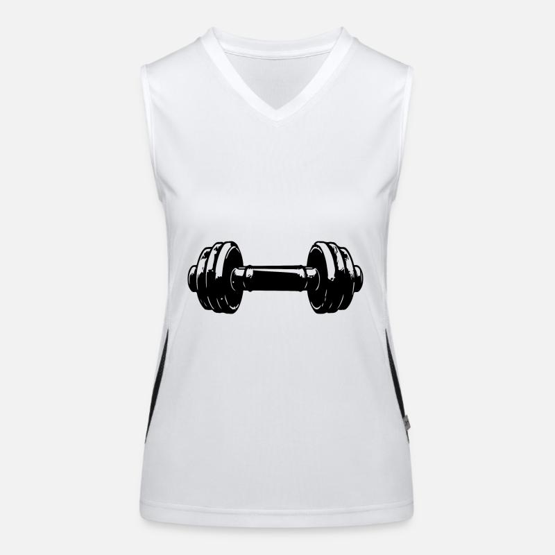 Dumbbell Gym Symbol Workout Débardeur respirant contrasté Femme