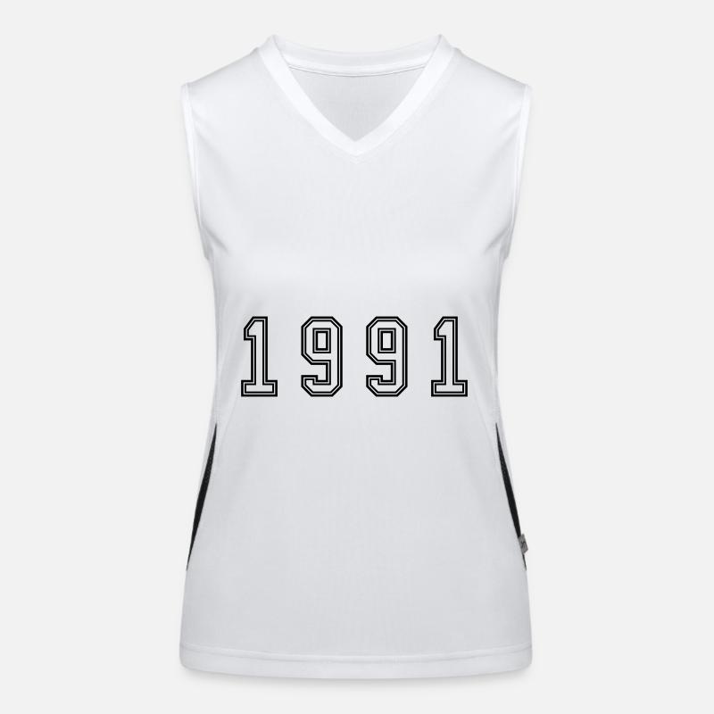 1991 Year Number Women's Functional Contrast Tank Top