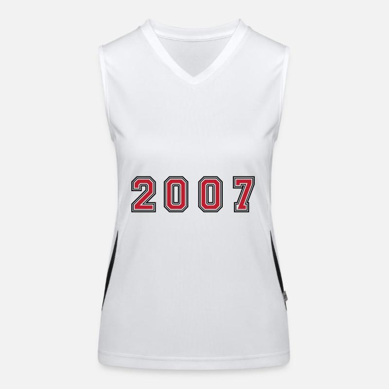 2007 year number Women's Functional Contrast Tank Top