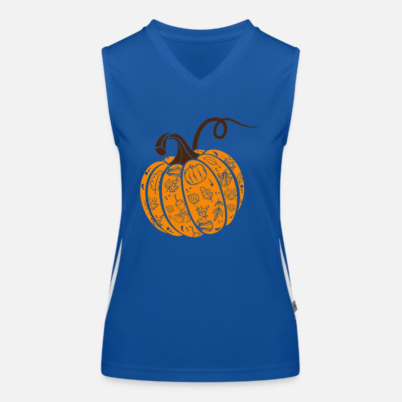 Halloween, Pumpkin, Fall, Thanksgiving Women's Functional Contrast Tank Top