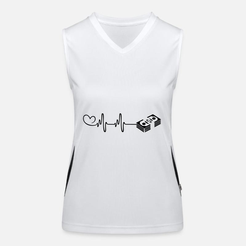 Geld Herzschlag Funktionelles Kontrast-Tank Top für Frauen