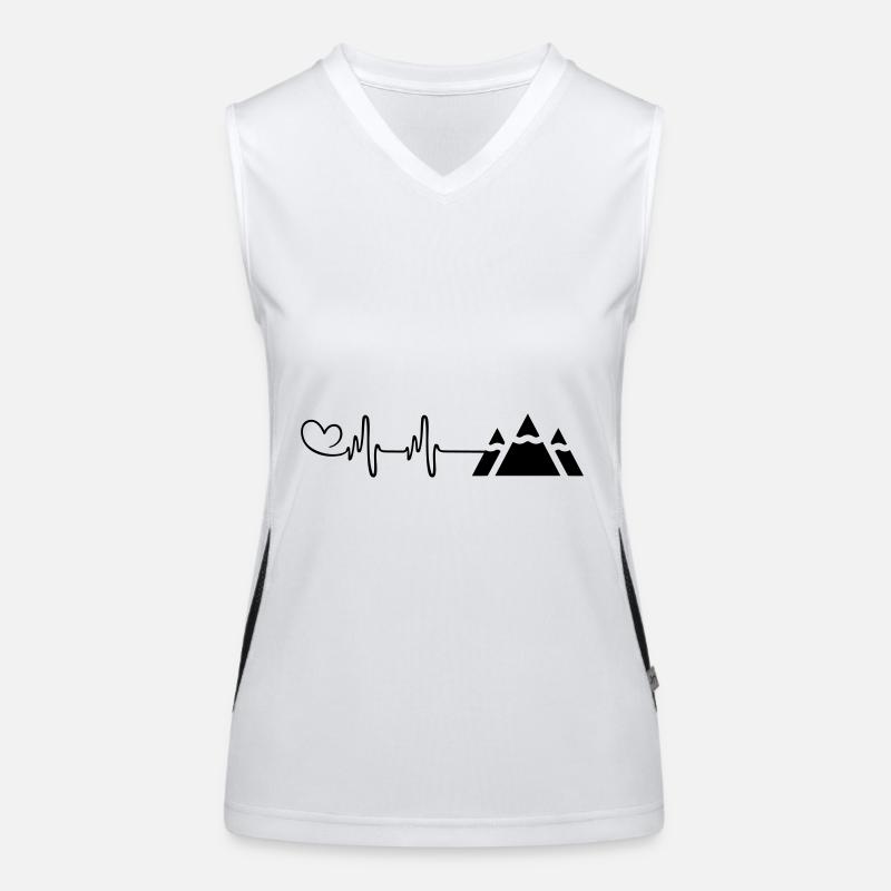 Mountains Pulse Heart Women's Functional Contrast Tank Top