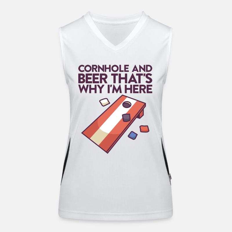 Cornhole Game Corn Hole Outfit with Cornhole Women's Functional Contrast Tank Top