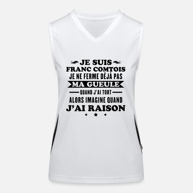 Franc comtois je ferme pas ma gueule franche comté Débardeur respirant contrasté Femme