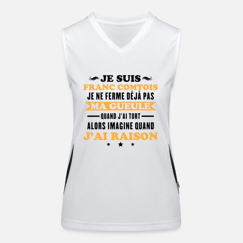 Franc comtois je ferme pas ma gueule franche comté Débardeur respirant contrasté Femme
