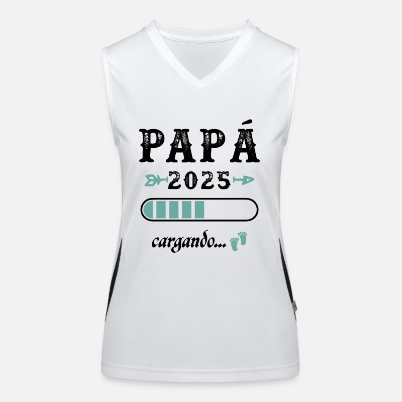 Papa 2025 Loading Geschenk Zukunft Vater Funktionelles Kontrast-Tank Top für Frauen