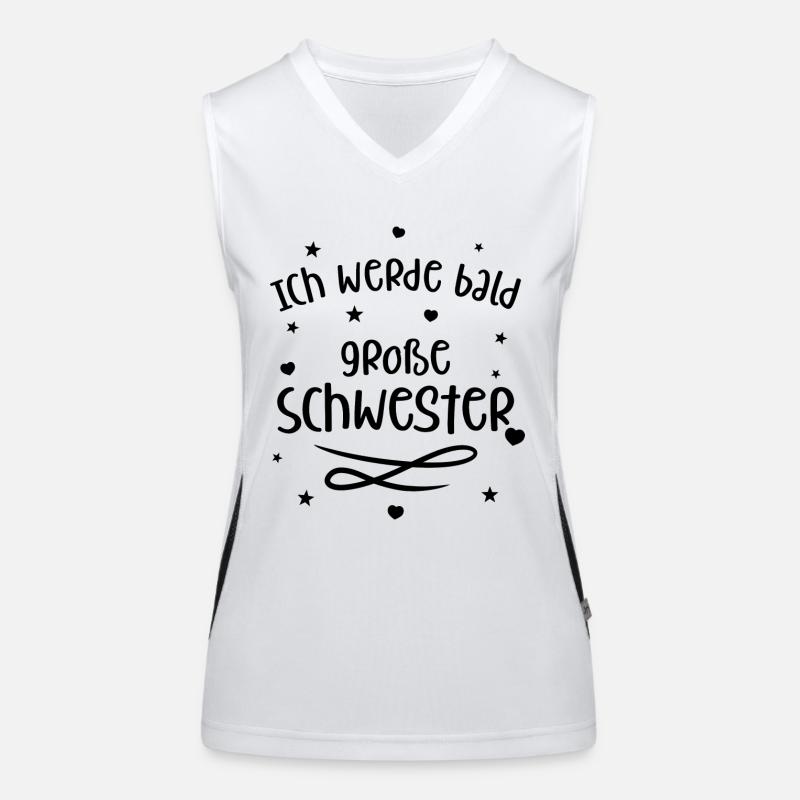 Ich werde bald große Schwester (schwarz) Funktionelles Kontrast-Tank Top für Frauen