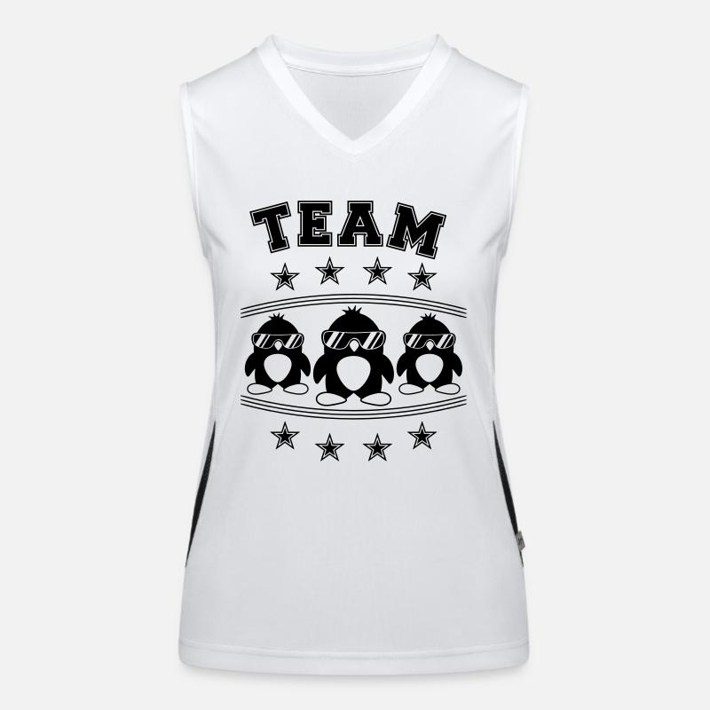 Team Pinguine Freunde Funktionelles Kontrast-Tank Top für Frauen