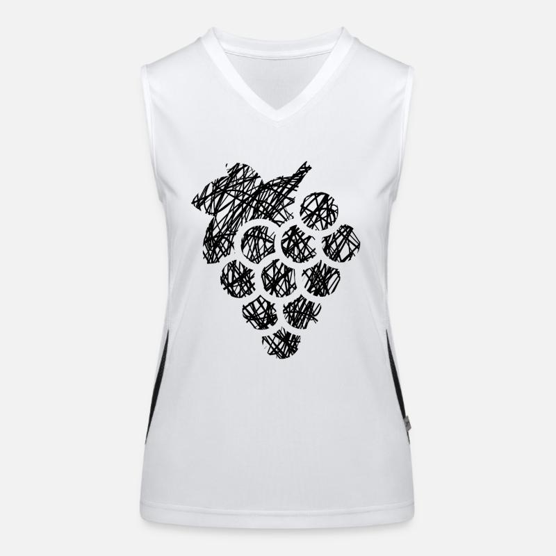 Grape Scribble Painted Black Gift Idea Women's Functional Contrast Tank Top