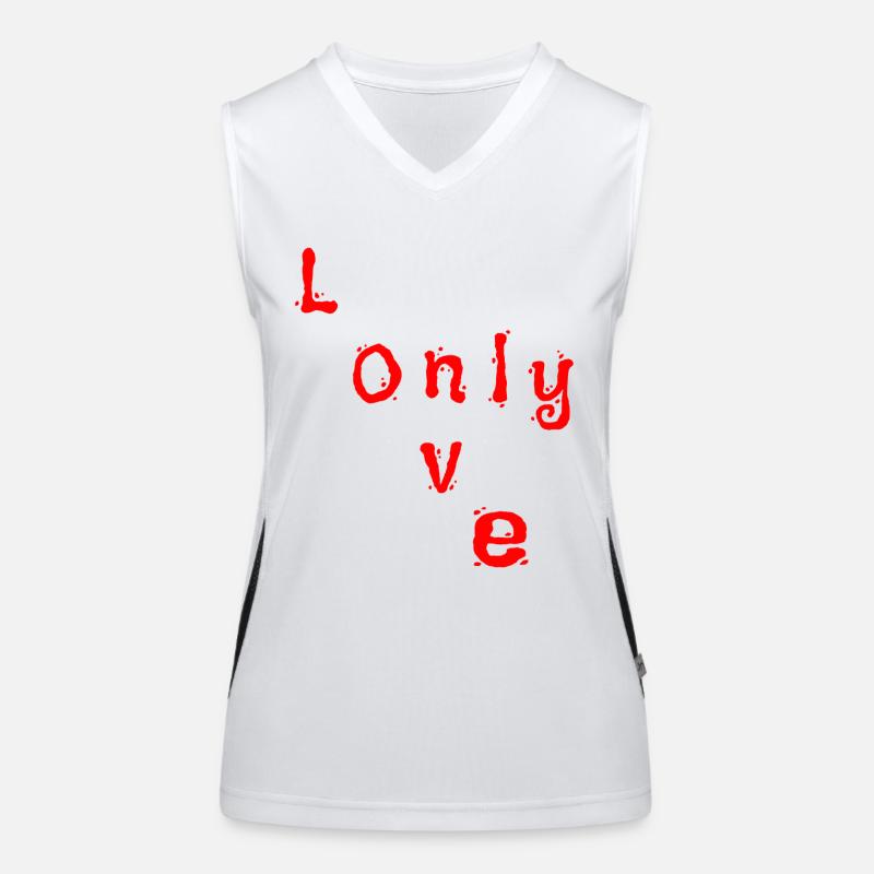 Only Love - Women's Functional Contrast Tank Top - white/black
