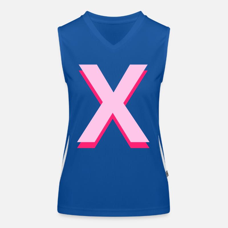 Pop und moderner rosa Buchstabe X Funktionelles Kontrast-Tank Top für Frauen