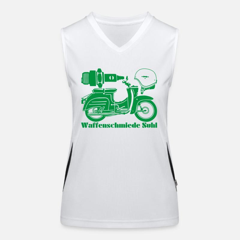 Simson Schwalbe KR51 Waffenschmiede Funktionelles Kontrast-Tank Top für Frauen