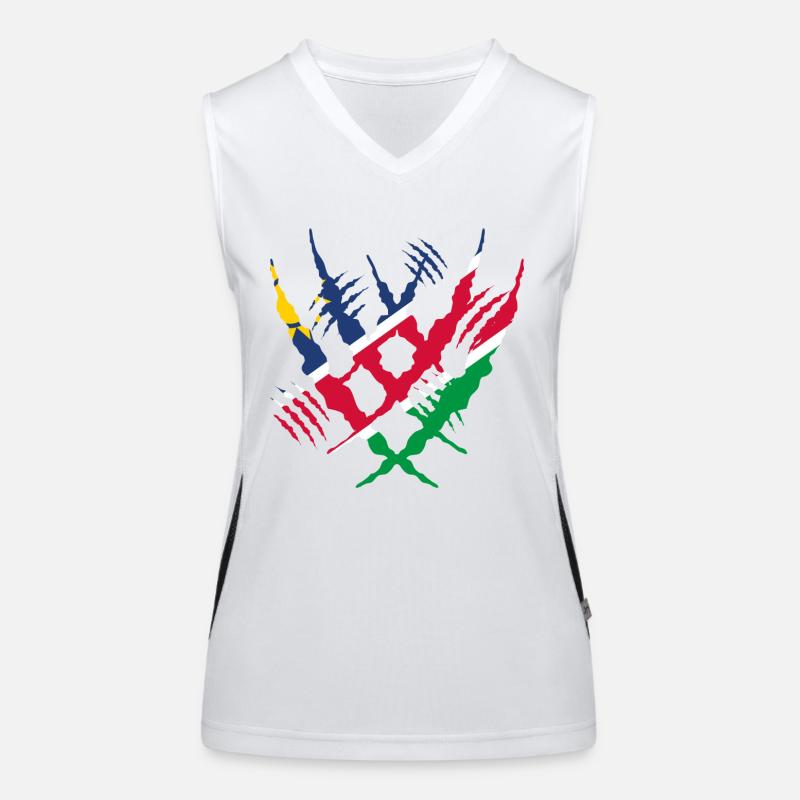 Claw Klaue worn cracks tore x home proud Namibia Women's Functional Contrast Tank Top