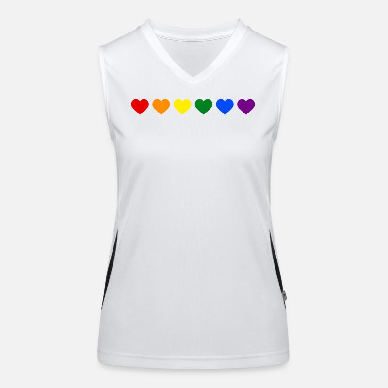 Rainbow heart Women's Functional Contrast Tank Top