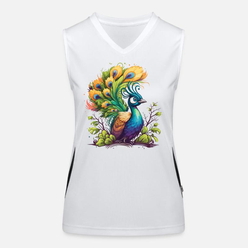 Stolzer Pfau Funktionelles Kontrast-Tank Top für Frauen