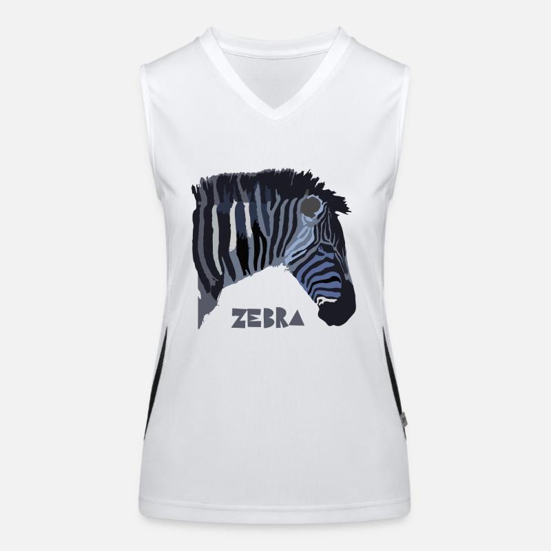 zebra - Women's Functional Contrast Tank Top - white/black