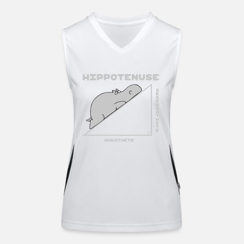 Hippotenuse (Flusspferd-Und-Pythagoras-Edition) Funktionelles Kontrast-Tank Top für Frauen