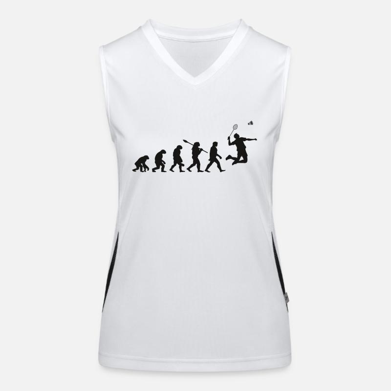 Evolution Badminton Geschenk für Badmintonspieler Funktionelles Kontrast-Tank Top für Frauen