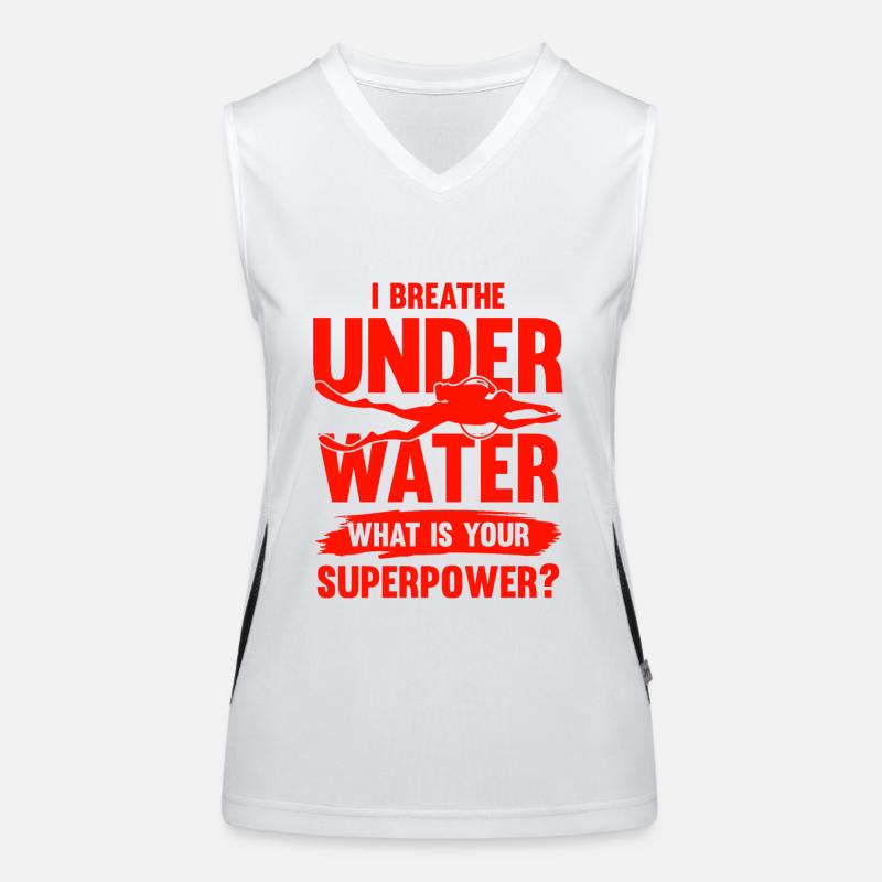 tauchen spruch Funktionelles Kontrast-Tank Top für Frauen