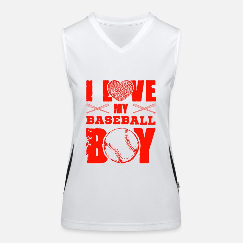 I love baseball boys Women's Functional Contrast Tank Top