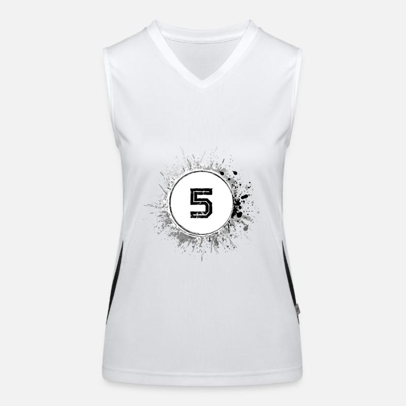 5 Zahl Klecks Funktionelles Kontrast-Tank Top für Frauen