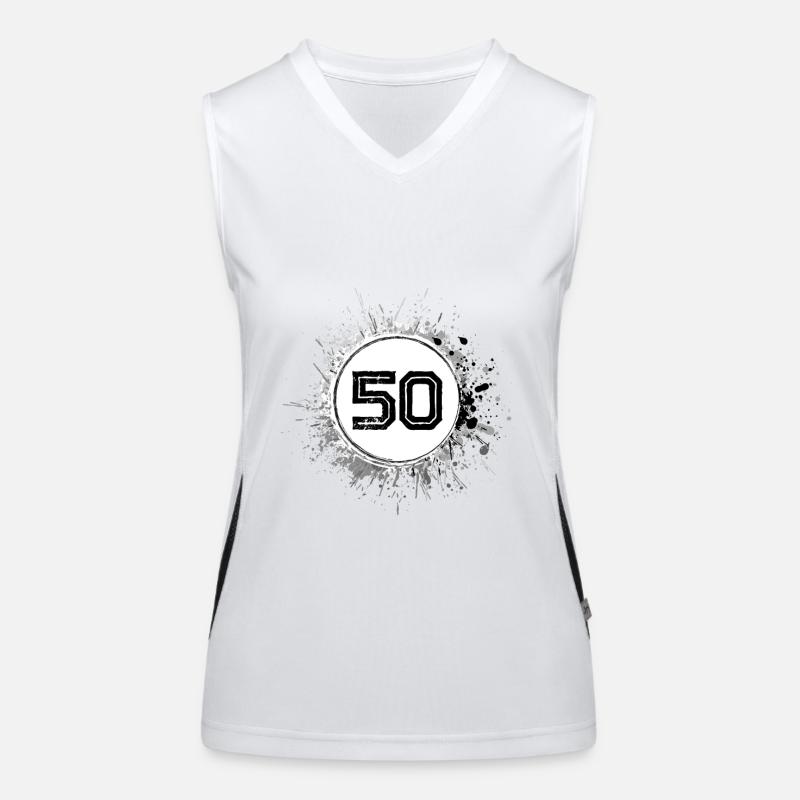 50 Zahl Klecks Funktionelles Kontrast-Tank Top für Frauen