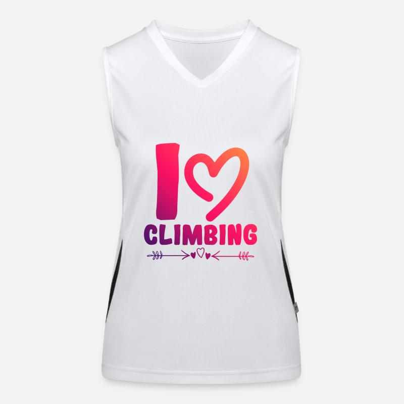 Ich liebe Klettern Funktionelles Kontrast-Tank Top für Frauen