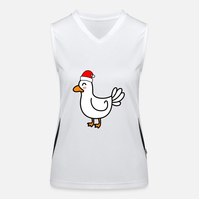 Goose Comic Christmas Xmas Women's Functional Contrast Tank Top