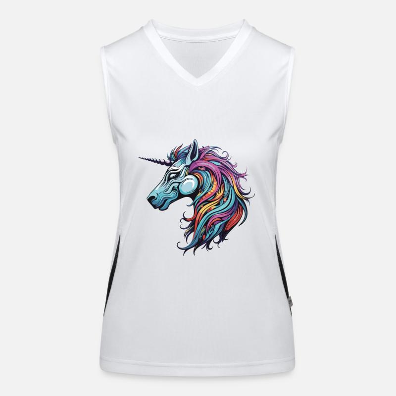 Portrait de licorne Débardeur respirant contrasté Femme