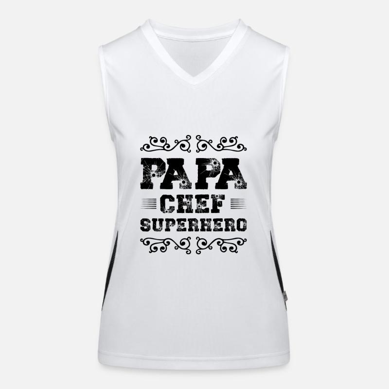 Papa Chef Superheld Dad Funktionelles Kontrast-Tank Top für Frauen