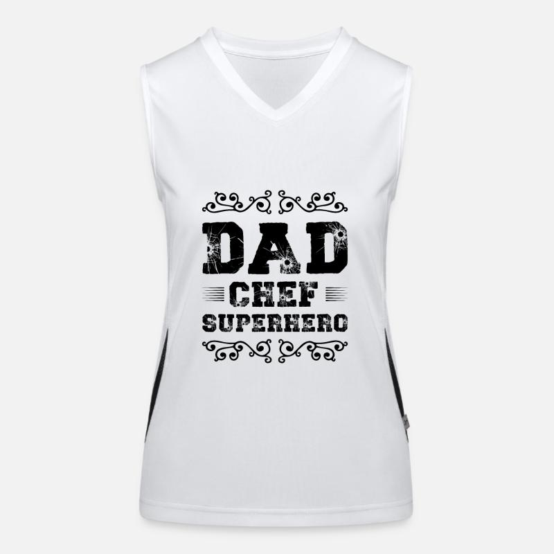Dad Chef Superheld Papa Funktionelles Kontrast-Tank Top für Frauen