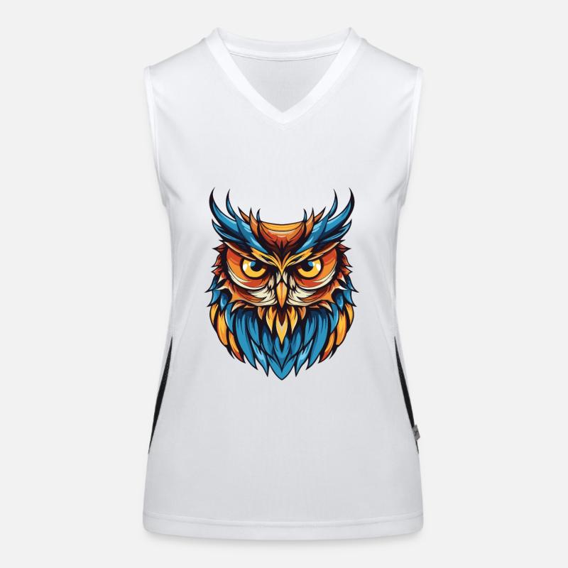 Eule Portrait Funktionelles Kontrast-Tank Top für Frauen