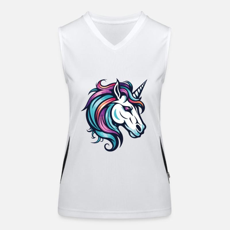 Unicorn Head Women's Functional Contrast Tank Top