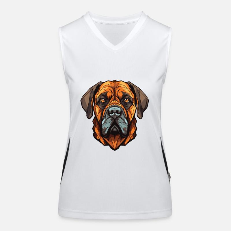 Mastiff Dog Head Women's Functional Contrast Tank Top