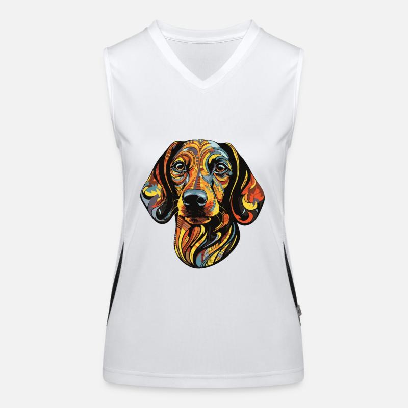 Dachshund Dog Head Dachshund Women's Functional Contrast Tank Top