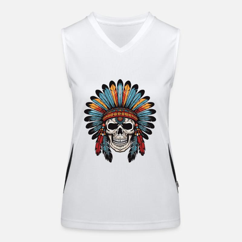 Crâne indien Apache Débardeur respirant contrasté Femme