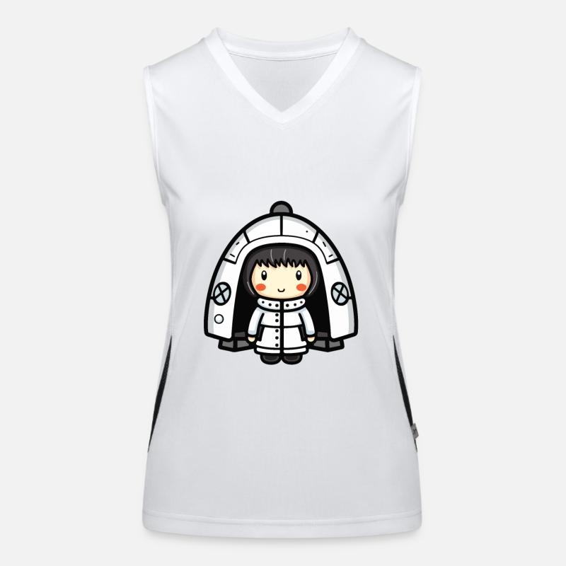 Igloo Eskimo Winter Comic Women's Functional Contrast Tank Top