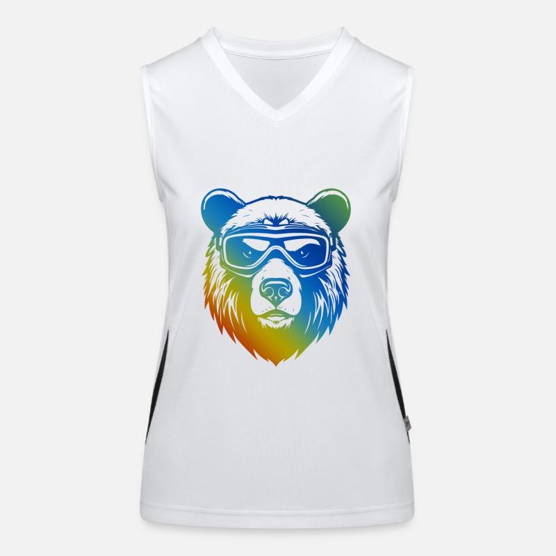Bear Ski Goggles Colorful Women's Functional Contrast Tank Top