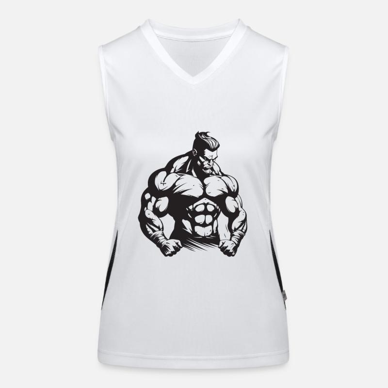 Bodybuilder Muscles Workout Gym Débardeur respirant contrasté Femme